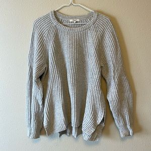 Madewell cable knit sweater with side zipper detail